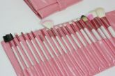 Kit com 20 Pinceis Branco e Rosa